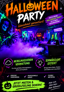 Halloween Party am 31.10.2026 geplant? Mietet Euch schaurige Technik Effekte bei uns!